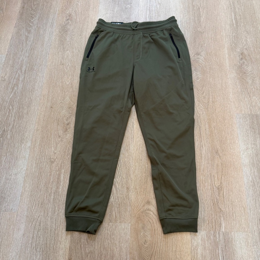 Under Armour Sportstyle Tricot Jogger Mens L Green Loose Fit Tapered Sweatpants